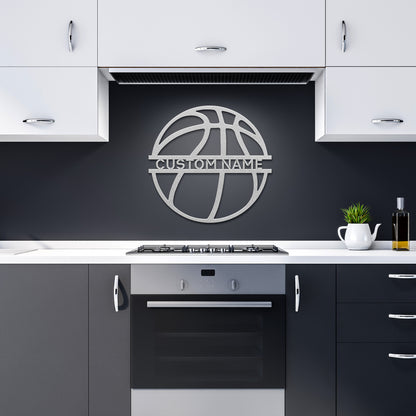 Net Shot Basketball Monogram Metal Art