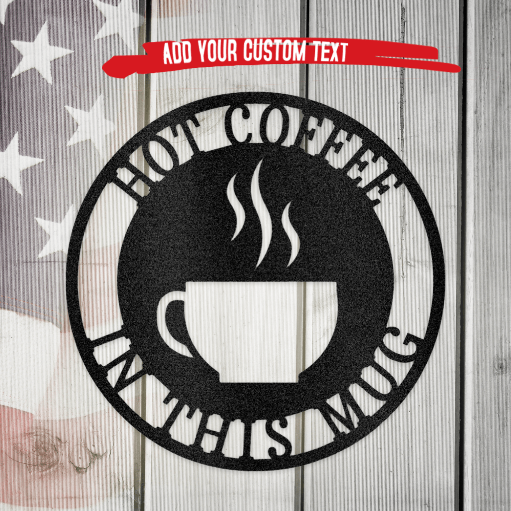 Coffee Haze Monogram Metal Wall Art Decor