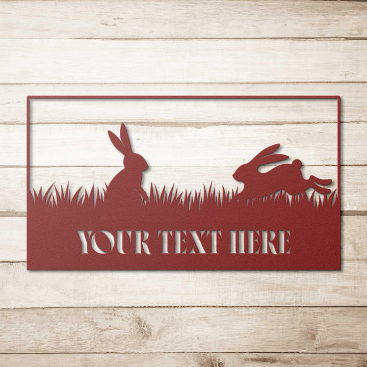 Easter Bunny Hoppin' Metal Wall Art Custom Home Decor