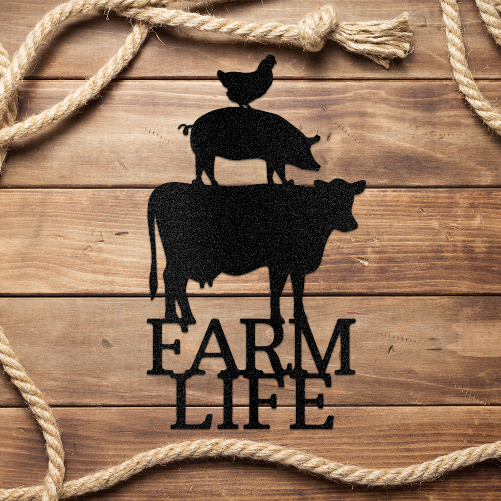 Farm Life Animals Metal Wall Art Home Decor
