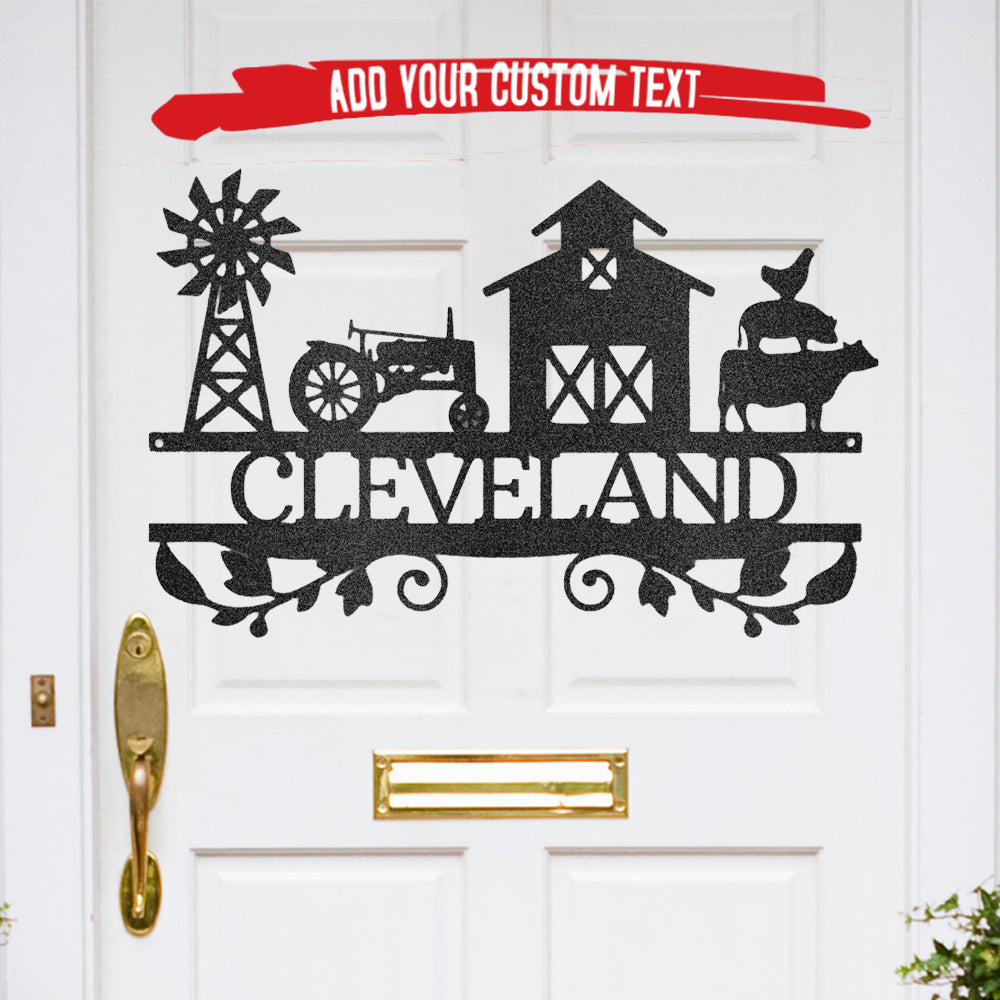 Farm Life Monogram Metal Wall Art Custom Home Decor