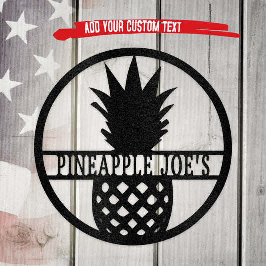 Pineapple Monogram Metal Wall Art Home Decor