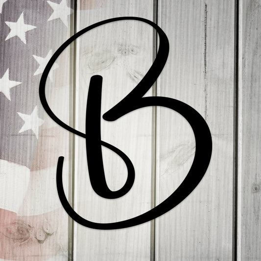 Script Letter B, Your Initial Metal Wall Art