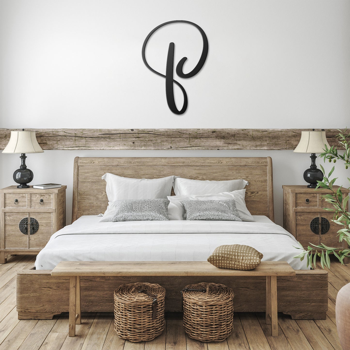Script Letter P, Your Initial Metal Wall Art Decor