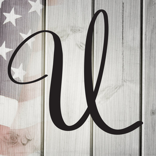 Script Letter U, Your Initial Metal Wall Art Home Decor