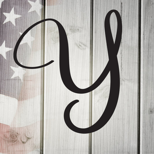 Script Letter Y, Your Initial Metal Wall Art