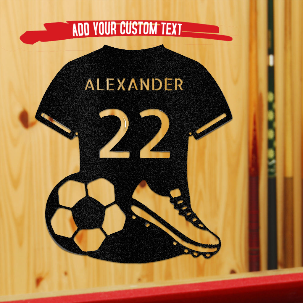 Soccer Jersey Monogram Metal Wall Art Home Decor