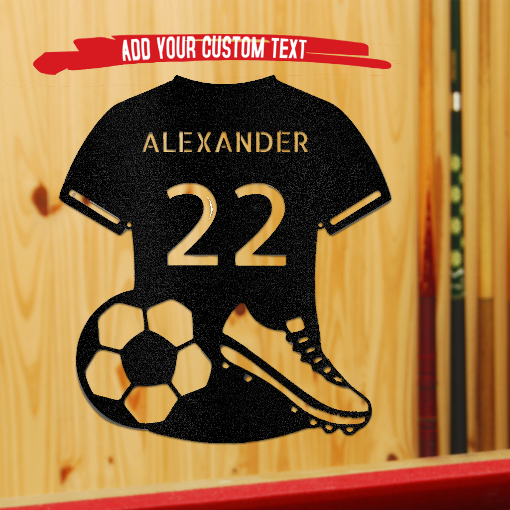 Soccer Jersey Monogram Metal Wall Art Home Decor