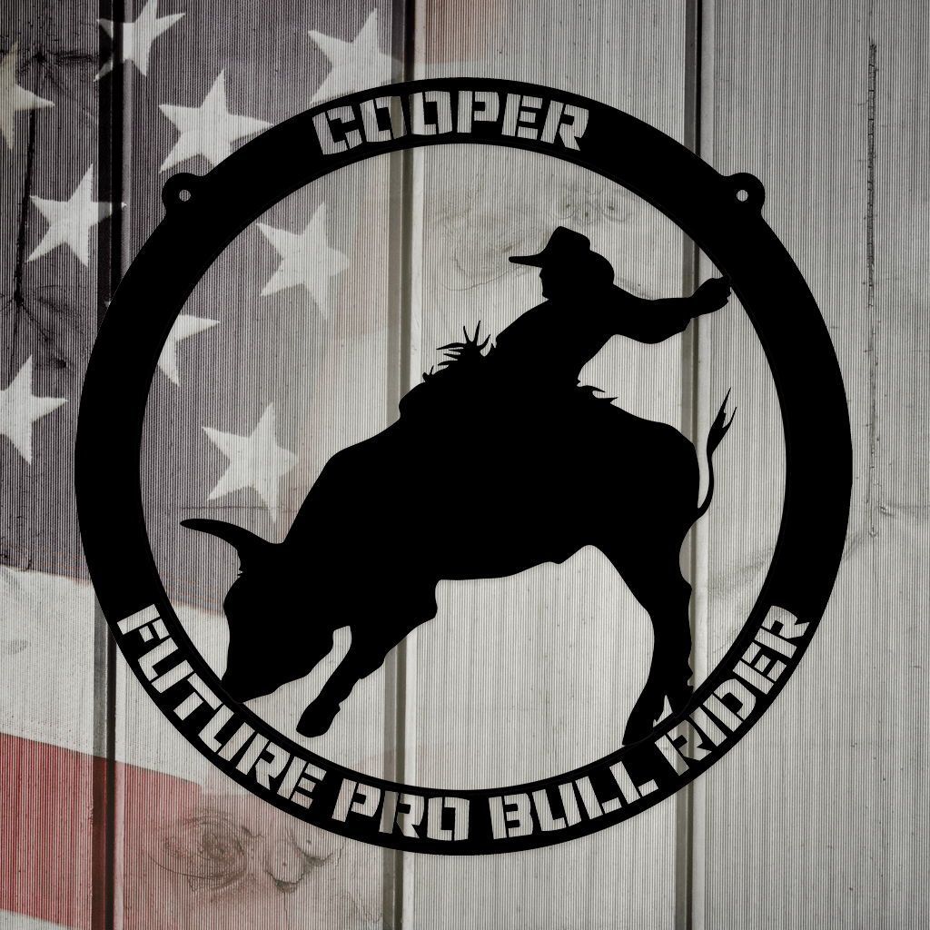 USA PBR Name Circle Monogram Metal Wall Art
