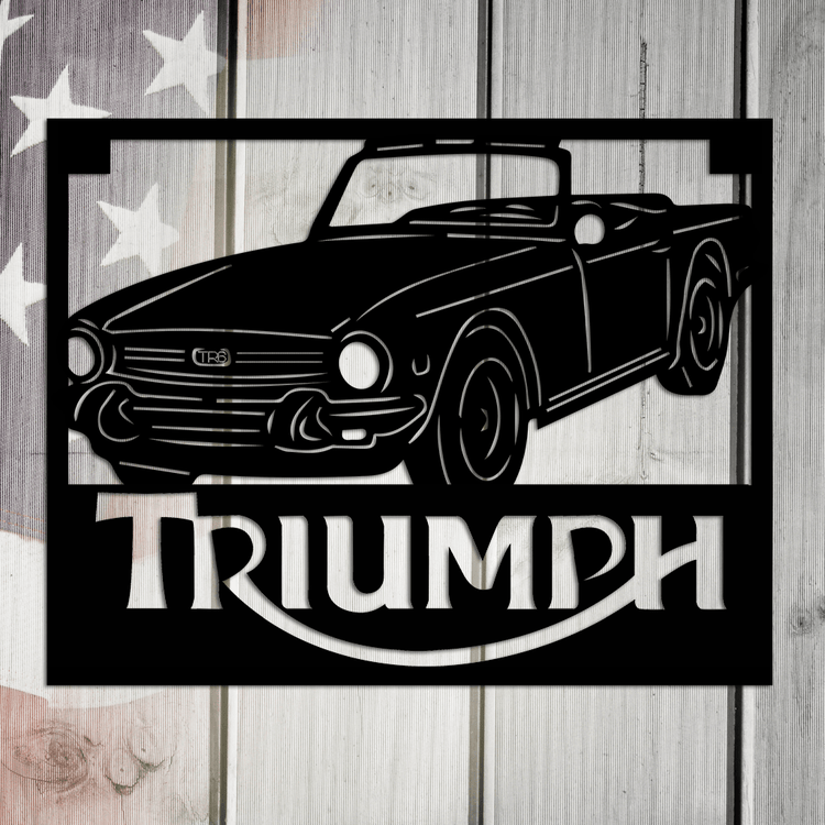 Triumph vintage metal art