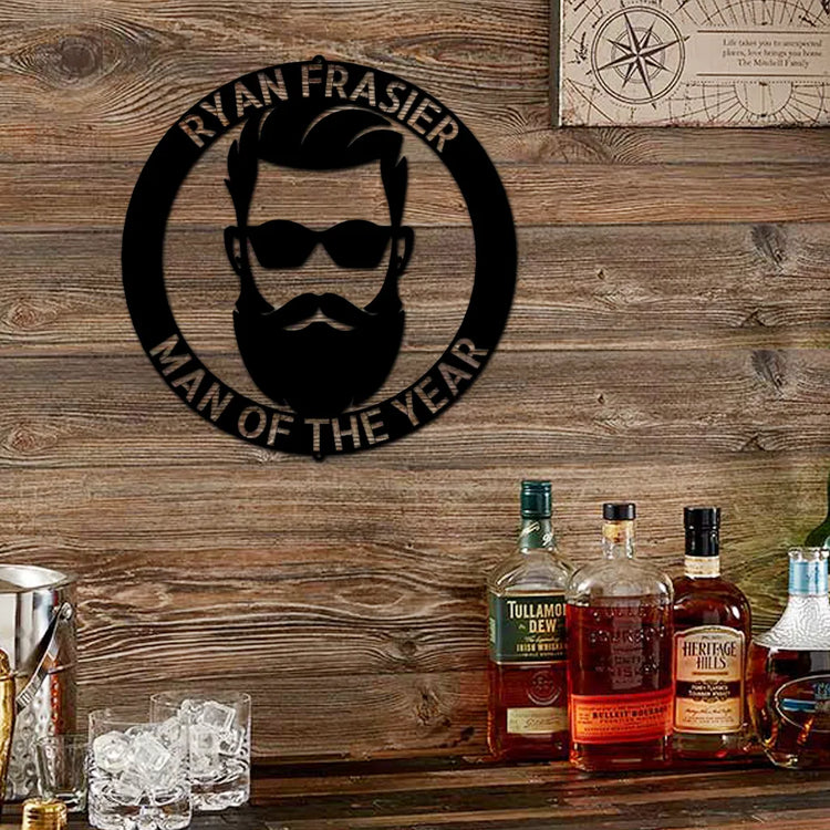 Dad of the year metal sign