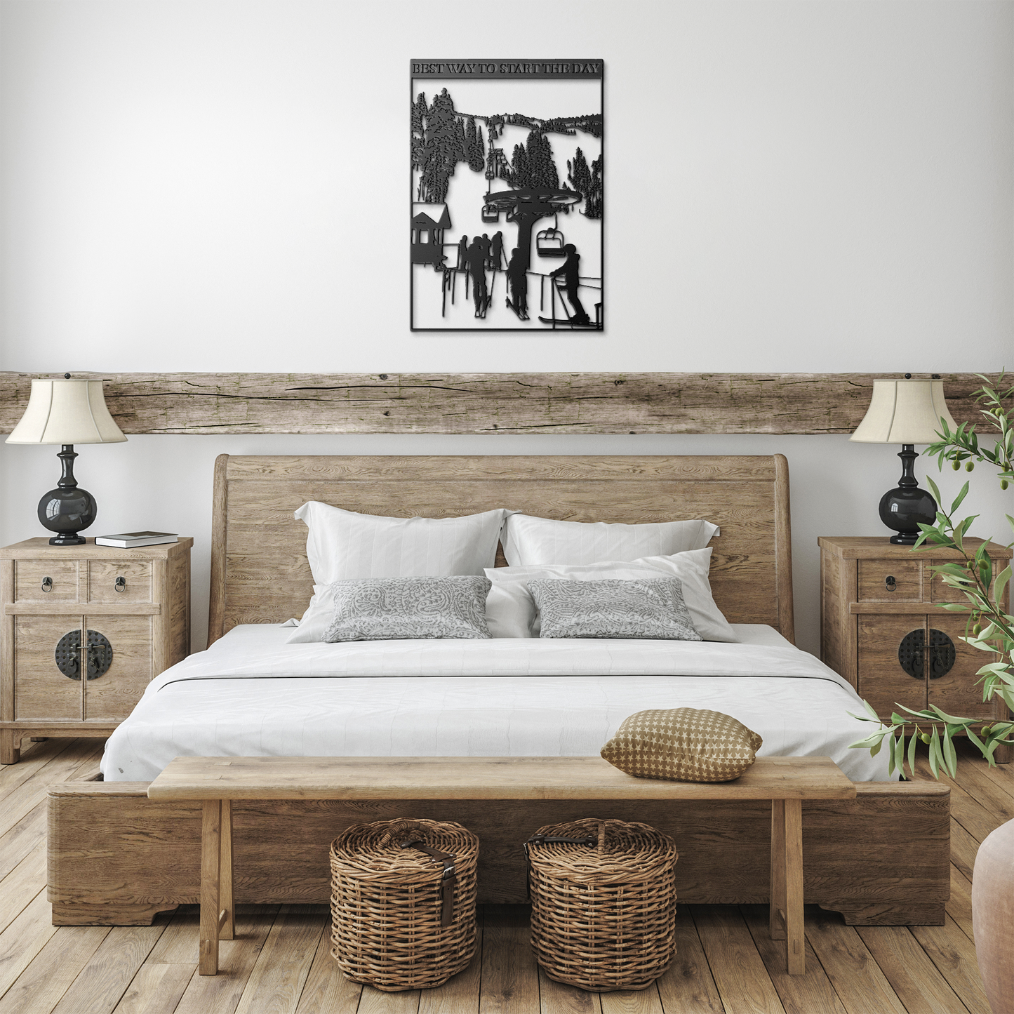 Best_Way_to_Start_the_Day_Metal_Wall_Art_Black_Farmhouse_Bedroom_Mockup.png