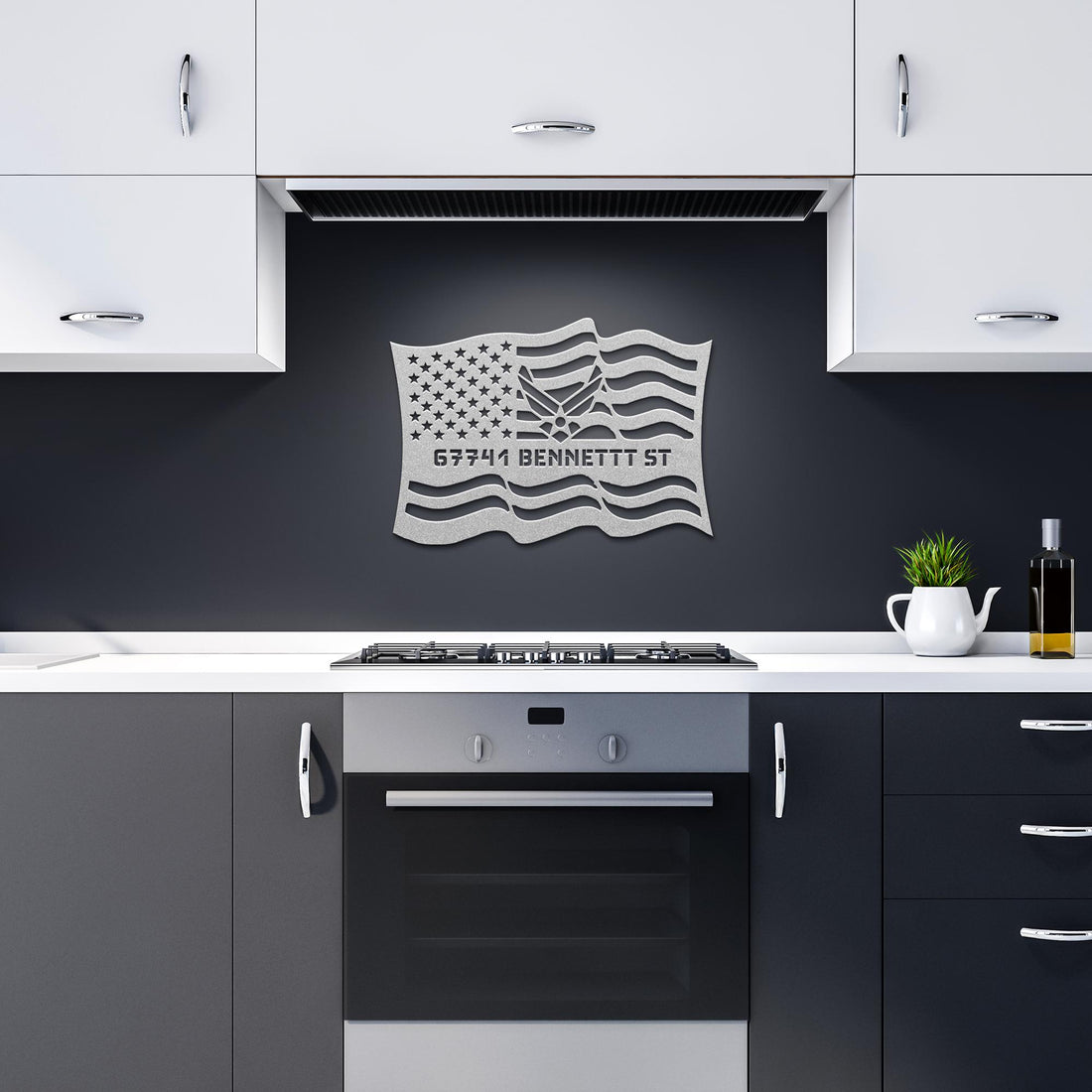 Custom_Air_Force_Flag_Address_Sign_Silver_Dark_Kitchen_Mockup.png_15560628