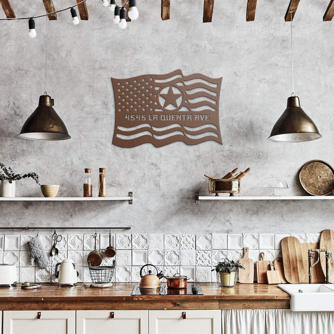 Custom_Army_Star_Flag_Address_Sign_Copper_Rustic_Kitchen_Mockup_15560655