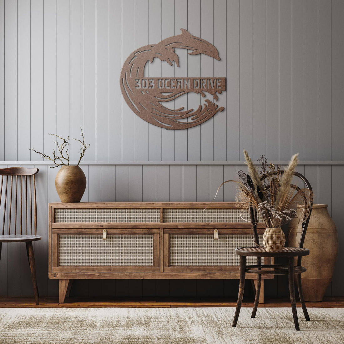 Custom_Dolphin_Bar_Address_Sign_Copper_Rustic_Hallway_Mockup_15550176