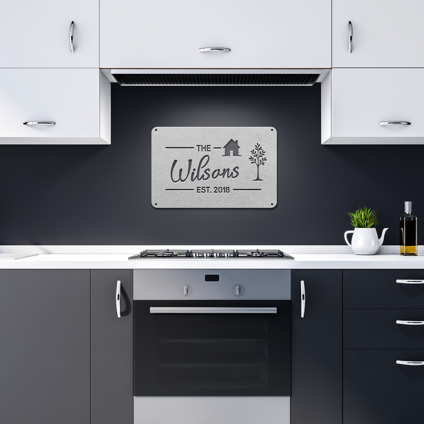 Custom_Family_Name_Metal_Address_Sign_Silver_Dark_Kitchen_Mockup.png