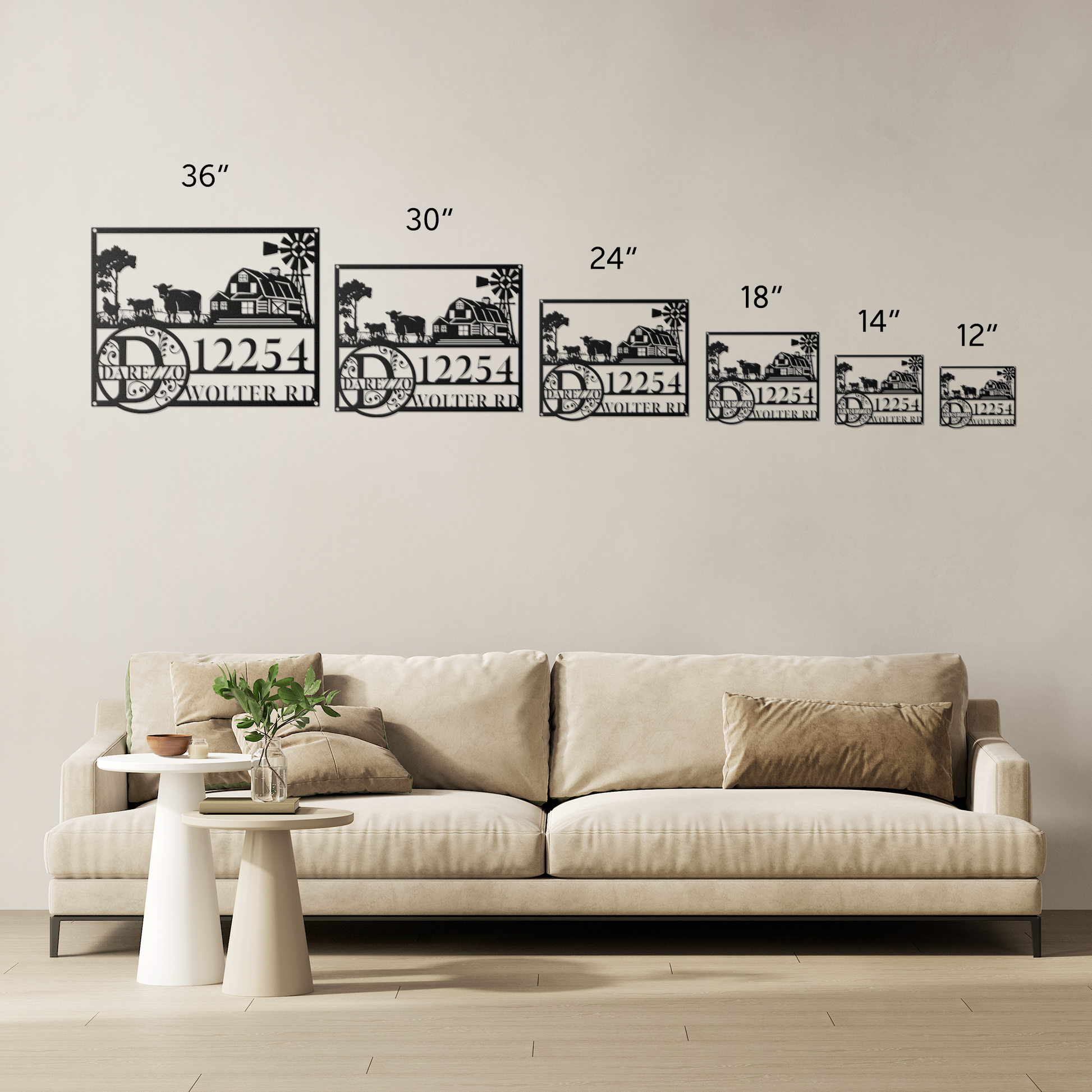 Custom Farm Name and Address Metal Art Sign