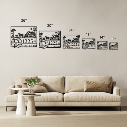 Custom Farm Name and Address Metal Art Sign