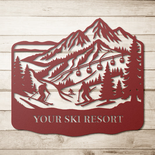 Custom_Ski_Resort_Metal_Wall_Art_Red_Simple_Wood_BKGD_Mockup.png