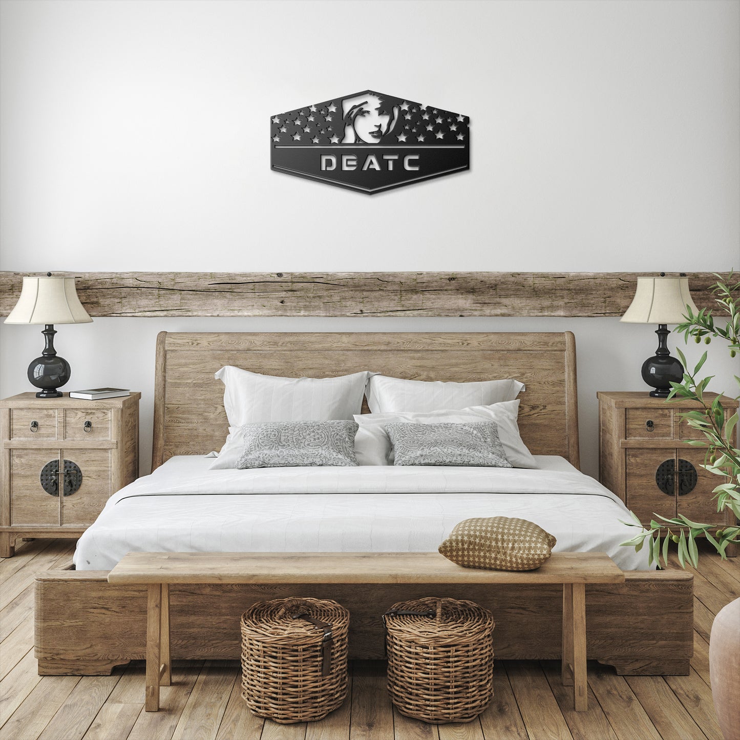Death_By_a_Thousand_Cuts_Metal_Wall_Art_Black_Farmhouse_Bedroom_Mockup.png