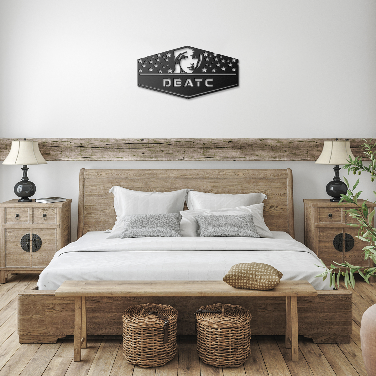 Death_By_a_Thousand_Cuts_Metal_Wall_Art_Black_Farmhouse_Bedroom_Mockup.png