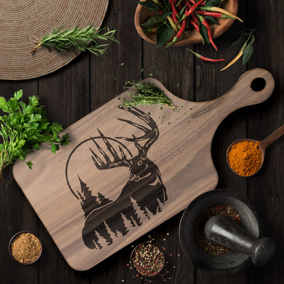 Deer in the Forest Hardwood Paddle Cutting Board