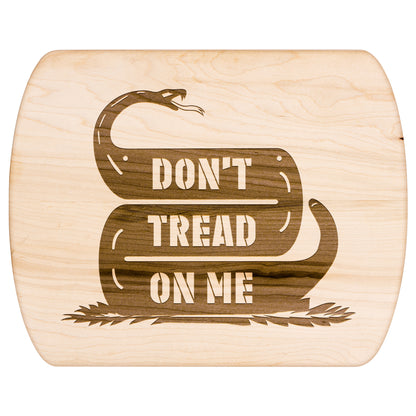 Don't Tread On Me Snake Hardwood Oval Cutting Boards in Maple or Walnut