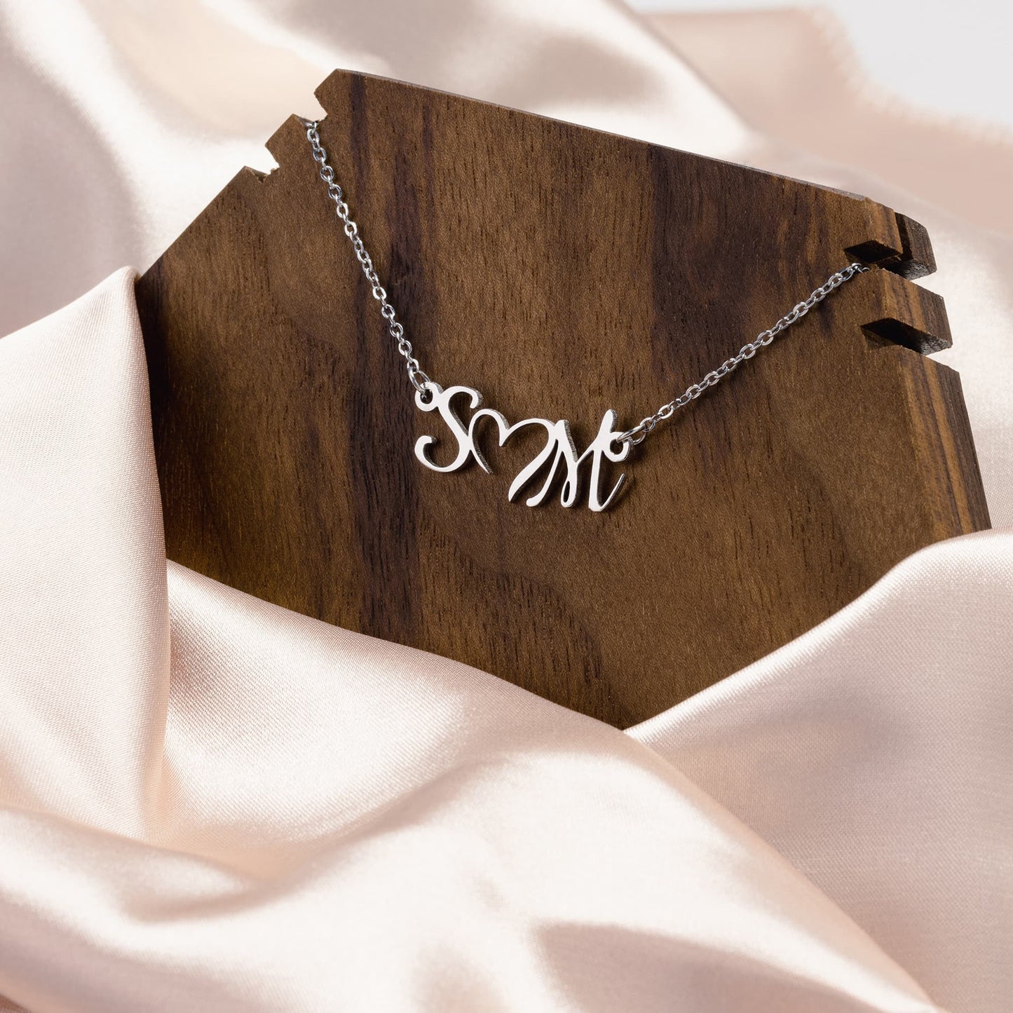 Double Initial Personalized Heart Necklace
