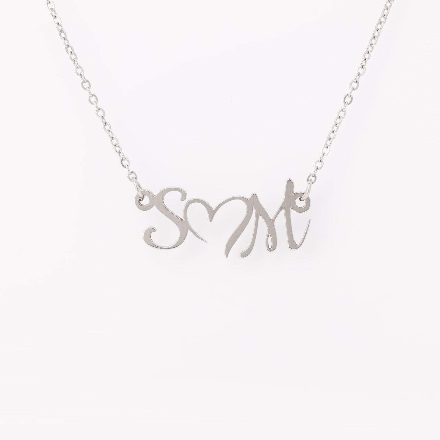 Double Initial Personalized Heart Necklace