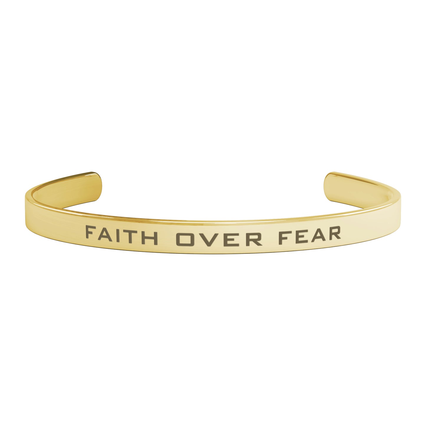 Personalizable Faith Over Fear Cuff Bracelet