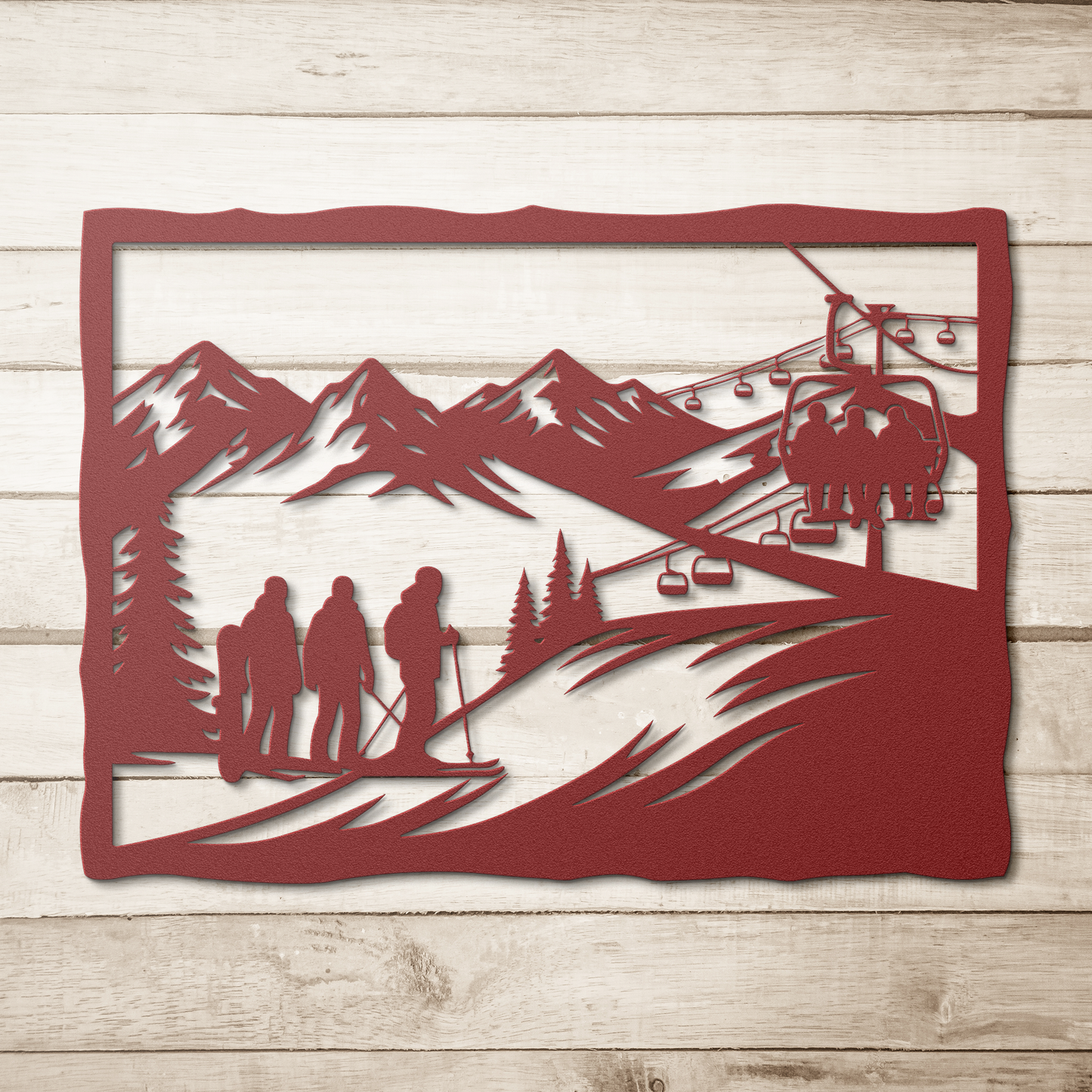 First_Run_of_the_Day_Metal_Wall_Art_Red_Simple_Wood_BKGD_Mockup.png
