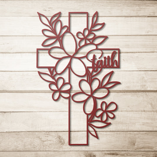 Floral_Faith_Cross_Metal_Wall_Art_Red_Simple_Wood_BKGD_Mockup.png