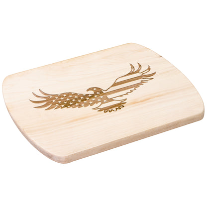 Flying American Eagle Hardwood Oval Cutting Boards in Maple or Walnut