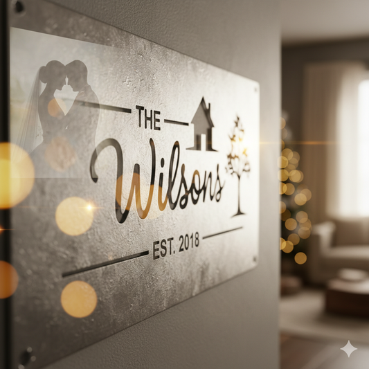 Custom Family Name Metal Address Sign