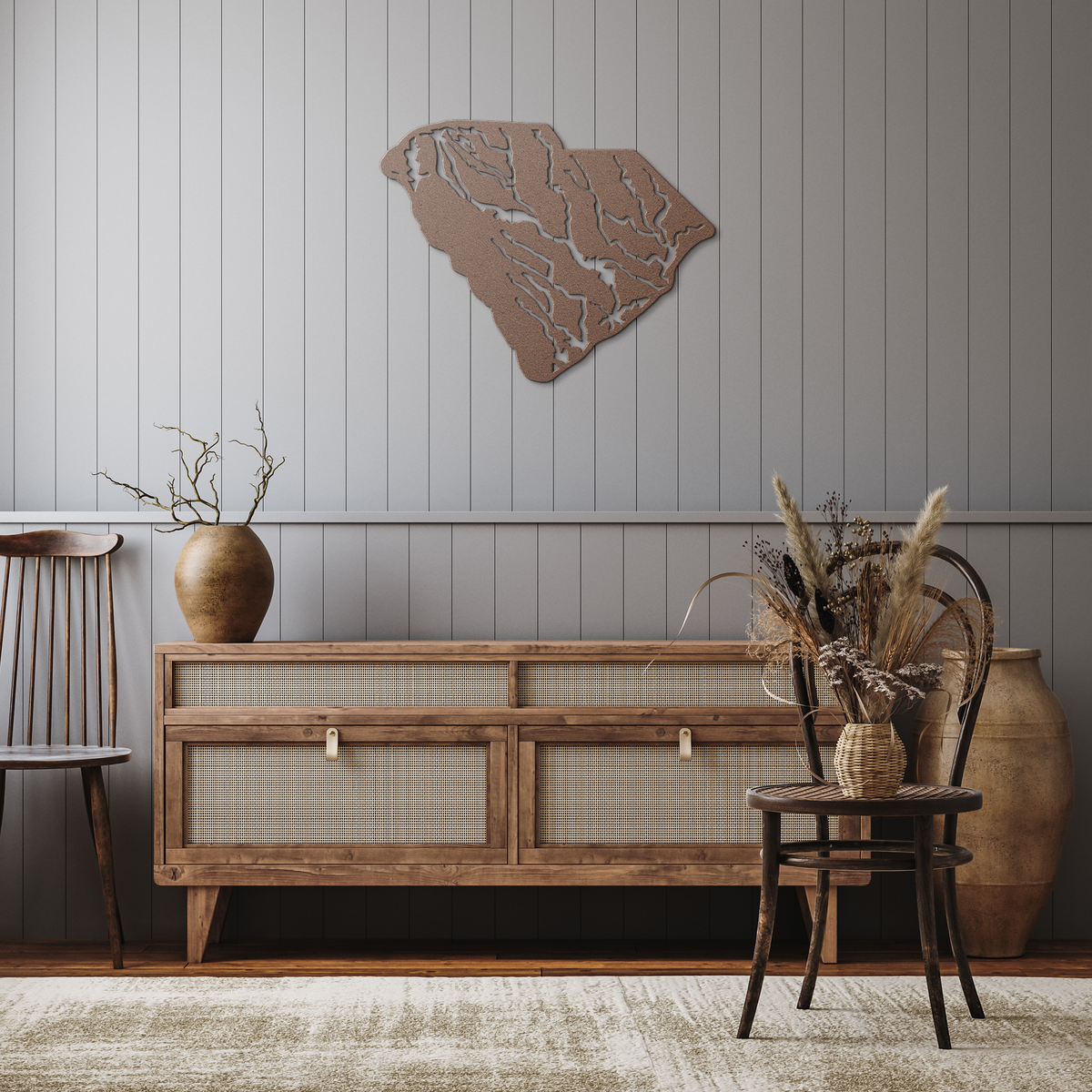 Hydrological_map_of_South_Carolina_Metal_Copper_Rustic_Hallway_Mockup.png