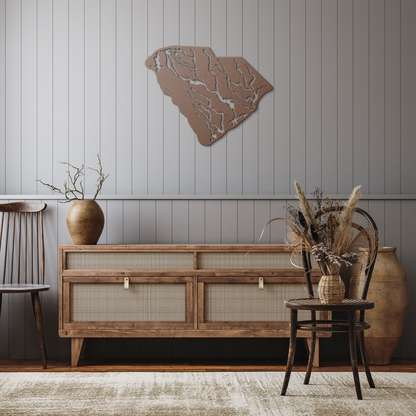 Hydrological_map_of_South_Carolina_Metal_Copper_Rustic_Hallway_Mockup.png