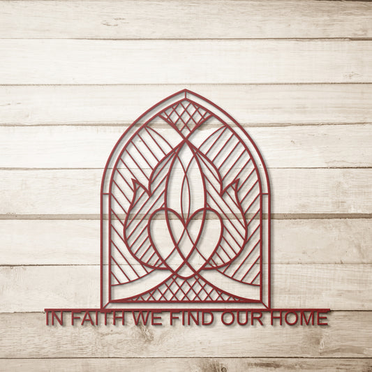 In Faith We Find Our Home Two Hearts Christian Metal Art