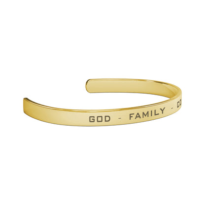 Personalizable It's Just God, Family & Country Cuff Bracelet