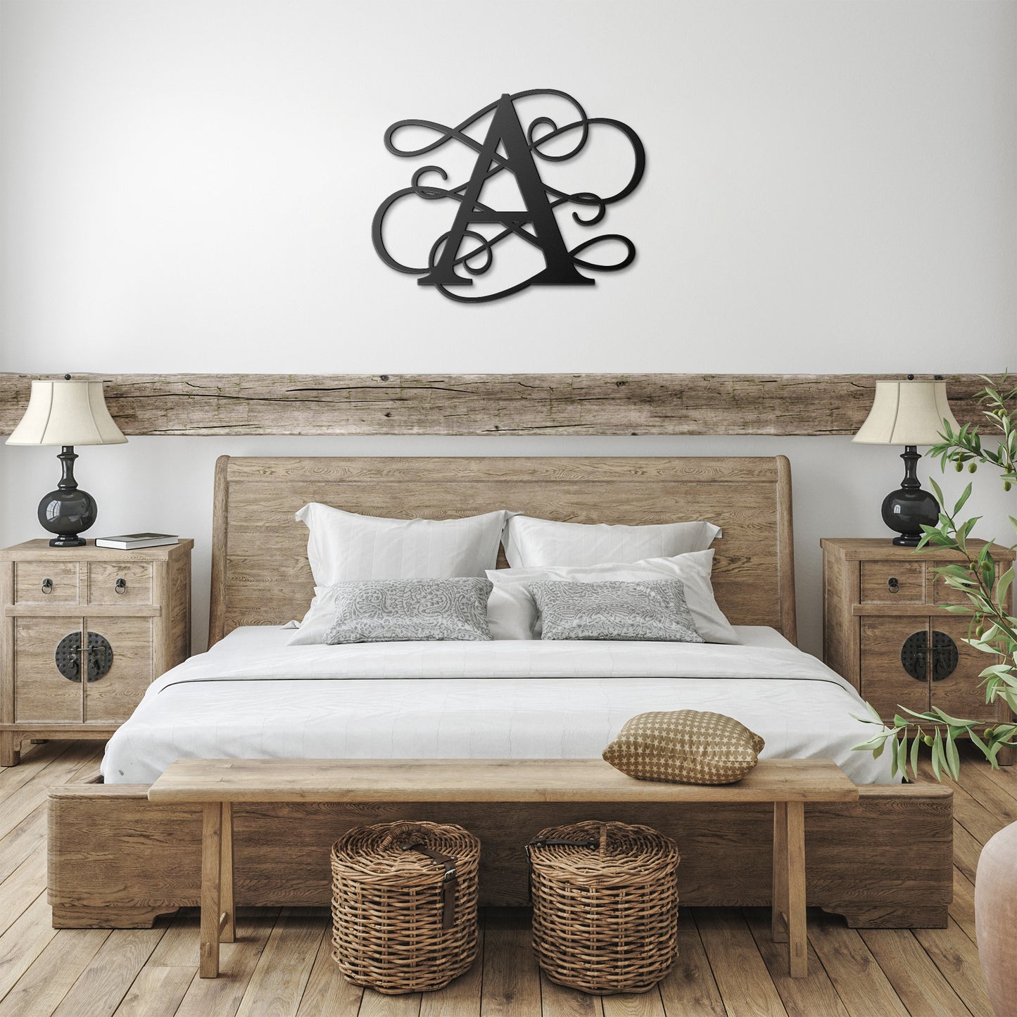 Letter A, Your Initial, Swirl Letters, Monogram, Metal Signs, Rustic Sign, Wall Art, Wall Decor