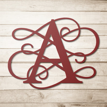 Letter A, Your Initial, Swirl Letters, Monogram, Metal Signs, Rustic Sign, Wall Art, Wall Decor