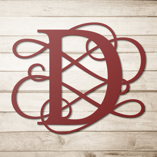 Letter D, Your Initial, Swirl Letters, Monogram, Metal Signs, Rustic Sign, Wall Art, Wall Decor