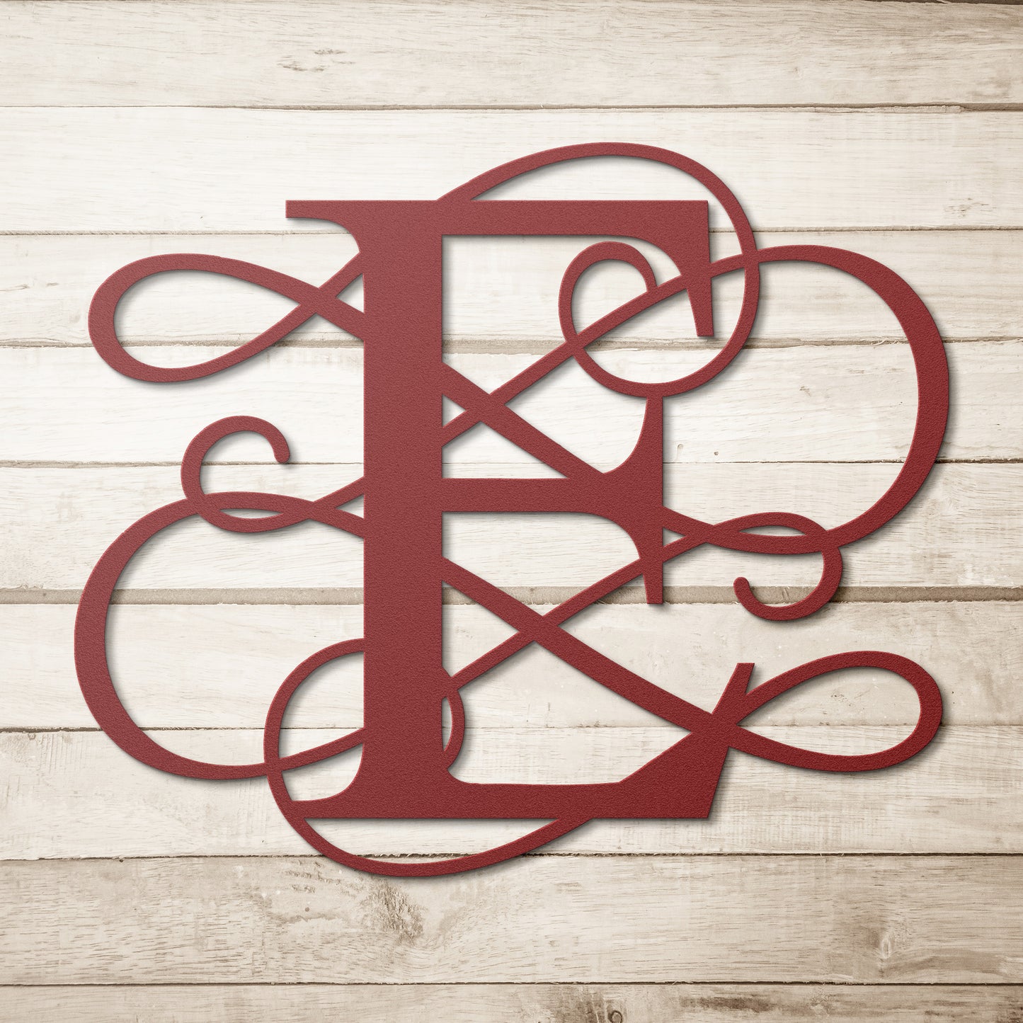 Letter E, Your Initial, Swirl Letters, Monogram, Metal Signs, Rustic Sign, Wall Art, Wall Decor
