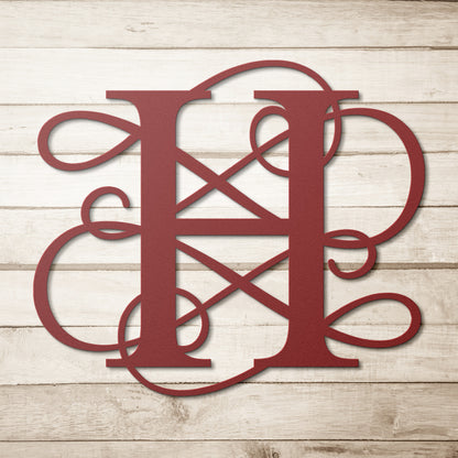 Letter H, Your Initial, Swirl Letters, Monogram, Metal Signs, Rustic Sign, Wall Art, Wall Decor