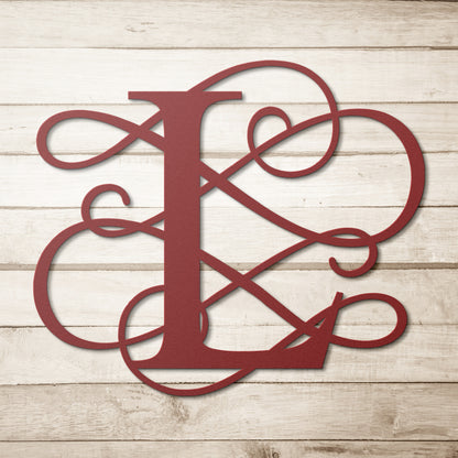 Letter L, Your Initial, Swirl Letters, Monogram, Metal Signs, Rustic Sign, Wall Art, Wall Decor
