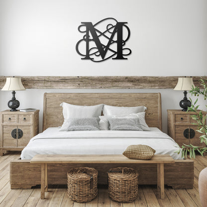 Letter M, Your Initial, Swirl Letters, Monogram, Metal Signs, Rustic Sign, Wall Art, Wall Decor