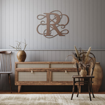 Letter R, Your Initial, Swirl Letters, Monogram, Metal Signs, Rustic Sign, Wall Art, Wall Decor