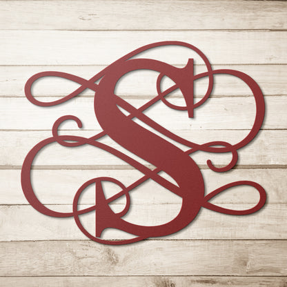 Letter S, Your Initial, Swirl Letters, Monogram, Metal Signs, Rustic Sign, Wall Art, Wall Decor