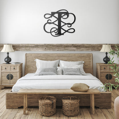 Letter T, Your Initial, Swirl Letters, Monogram, Metal Signs, Rustic Sign, Wall Art, Wall Decor