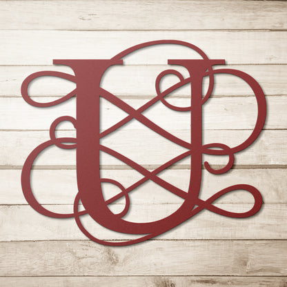 Letter U, Your Initial, Swirl Letters, Monogram, Metal Signs, Rustic Sign, Wall Art, Wall Decor