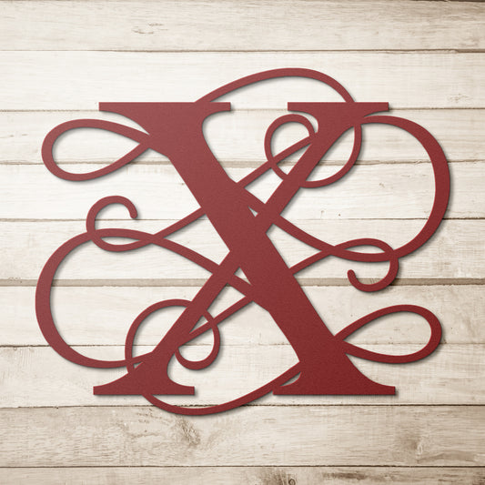 Letter X, Your Initial, Swirl Letters, Monogram, Metal Signs, Rustic Sign, Wall Art, Wall Decor